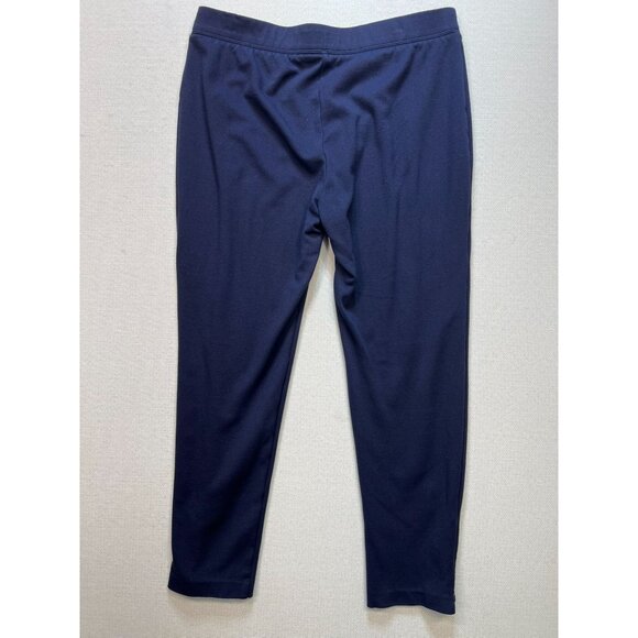 Talbots Womens  Ankle Pants Large Petites Navy Blue Skinny Slim Stretch Casual - Picture 8 of 10